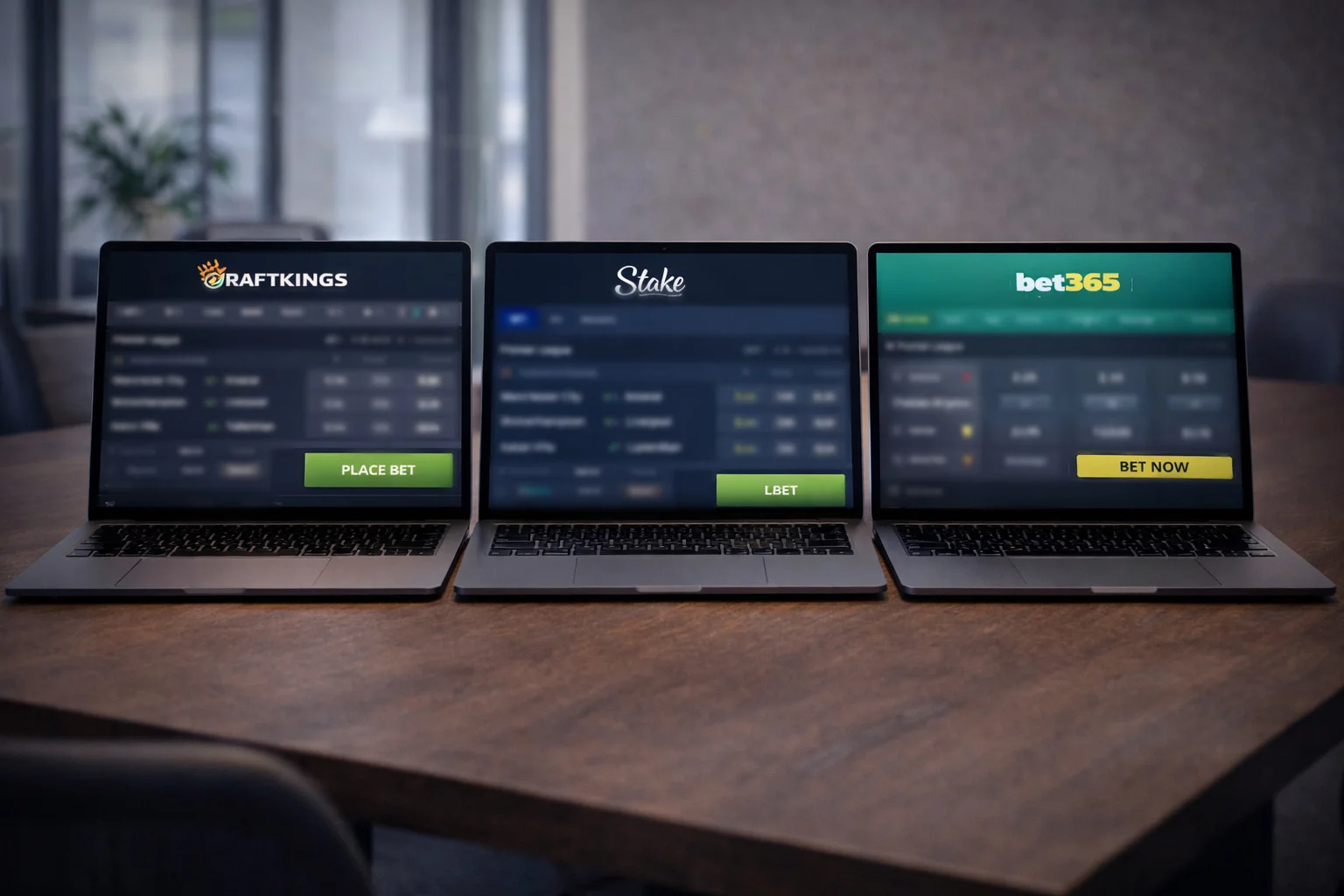 Vergleichsansicht verschiedener Wettplattformen auf mehreren Bildschirmen